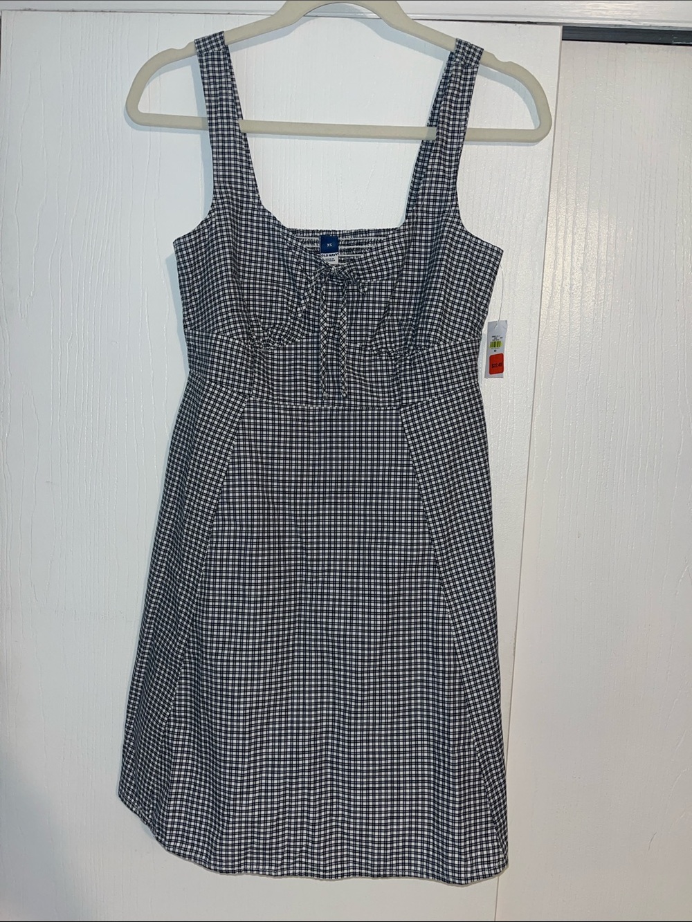 Old Navy Black and White Gingham Midi Dress
